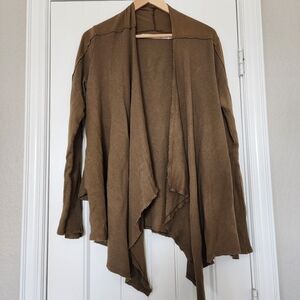 Michael Stars Olive Green Brown Drapey Cardigan